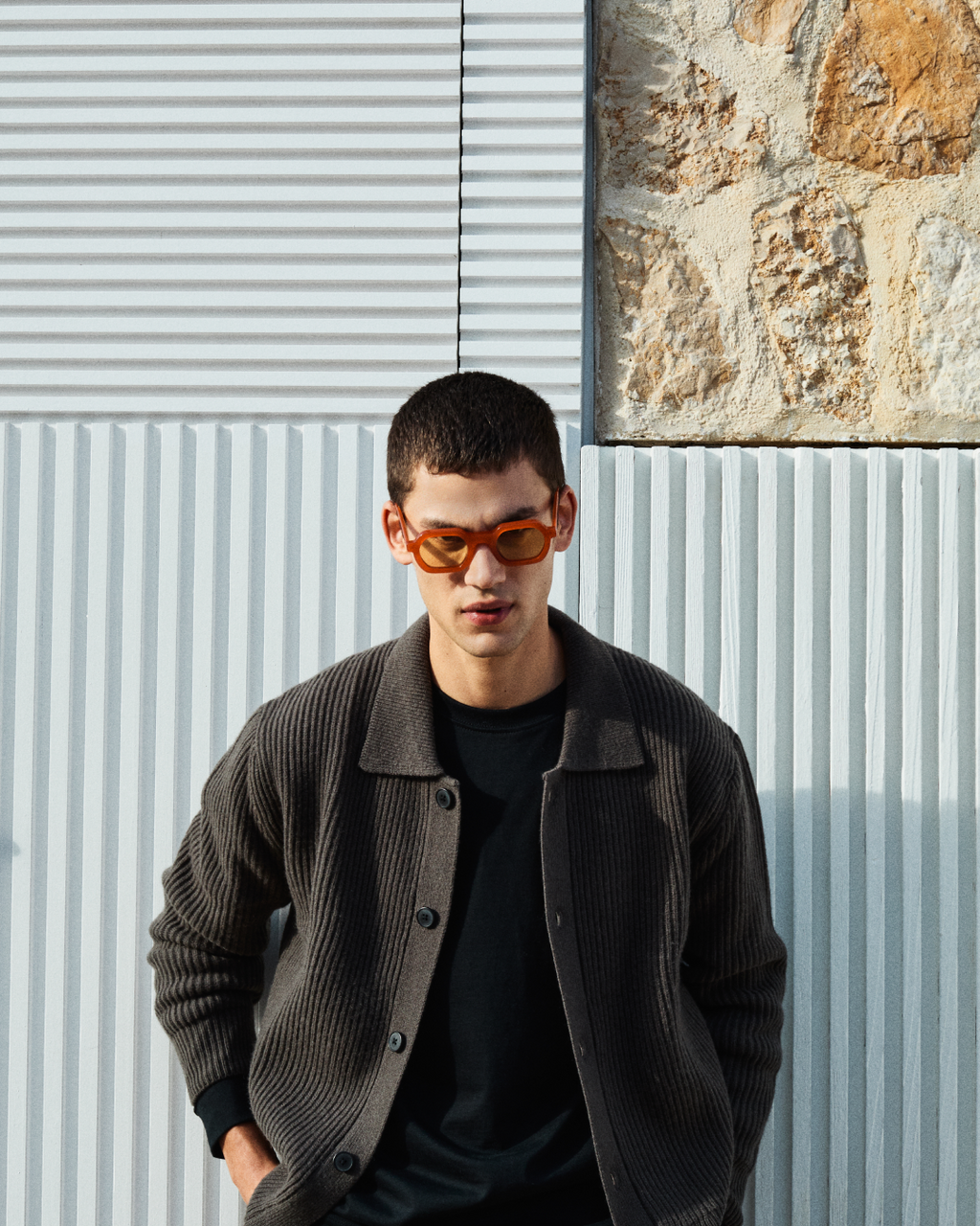 The Darren JF Colors L Rechteckig Herren-Sonnenbrillen in Orange