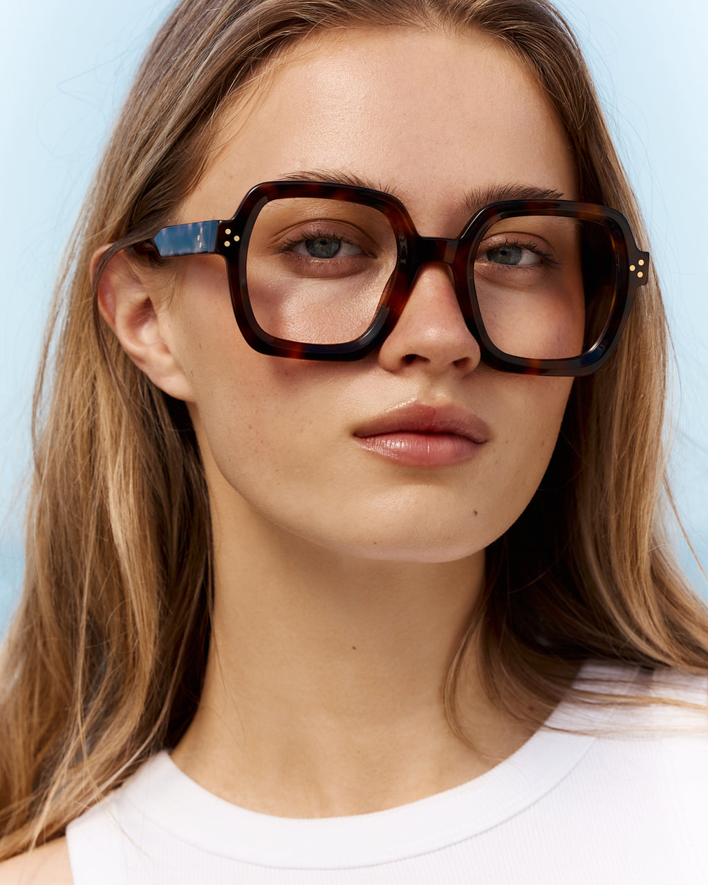 La Loulou Carré Lunettes de Vue pour femme in Ecaille foncée