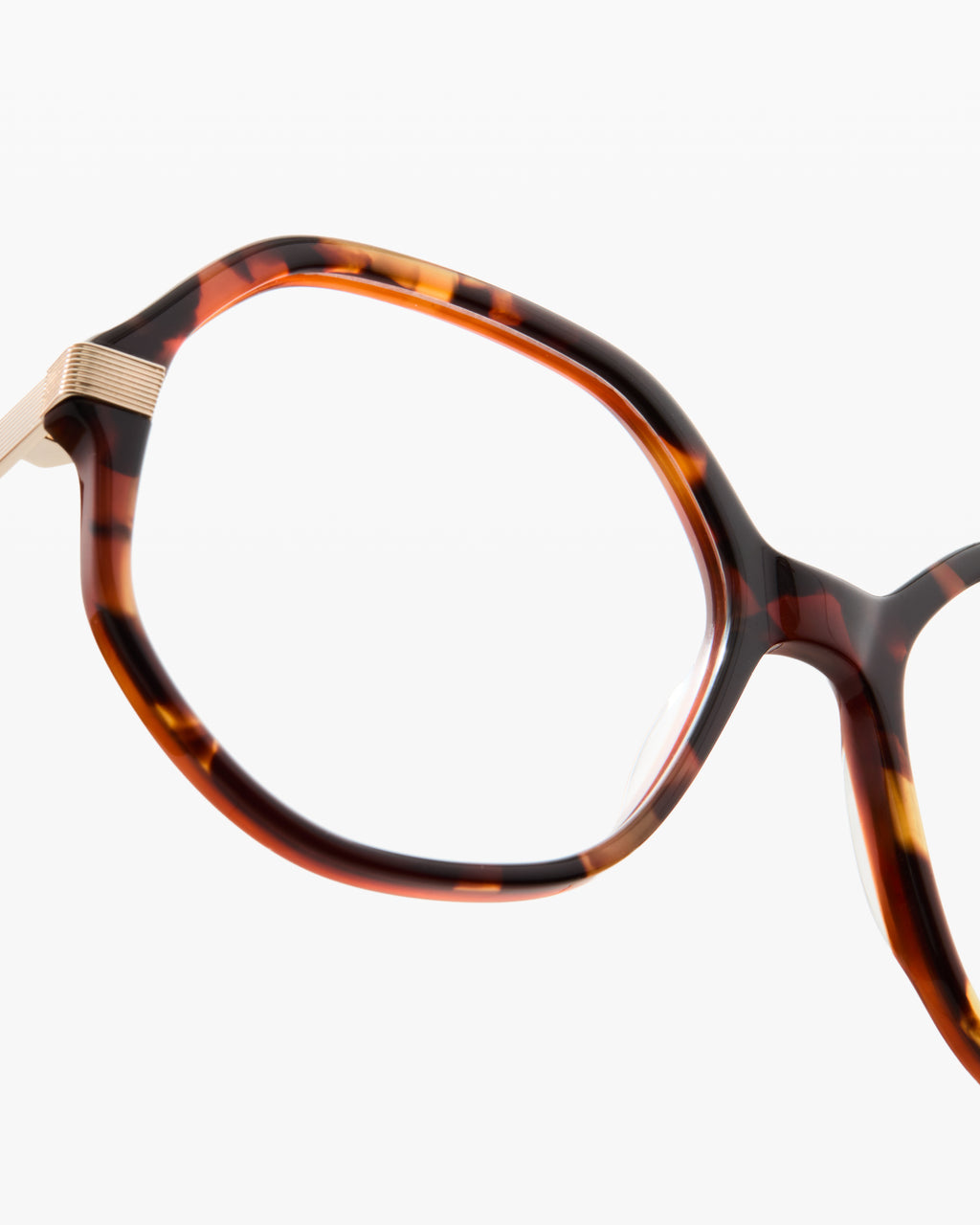 La Lison Hexagonal Lunettes de Vue pour femme in Ecaille