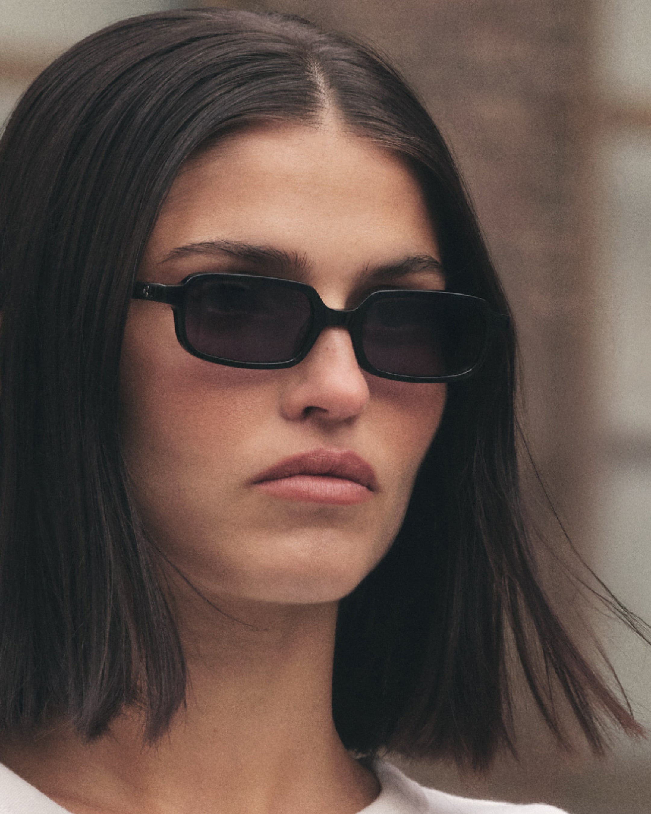 La Kaya Rectangular Gafas de Sol para Mujer in Negro