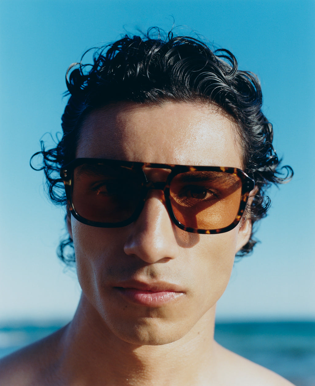 The Elma JF Colors Aviator Women's Sunglasses in Yellow Tortoise