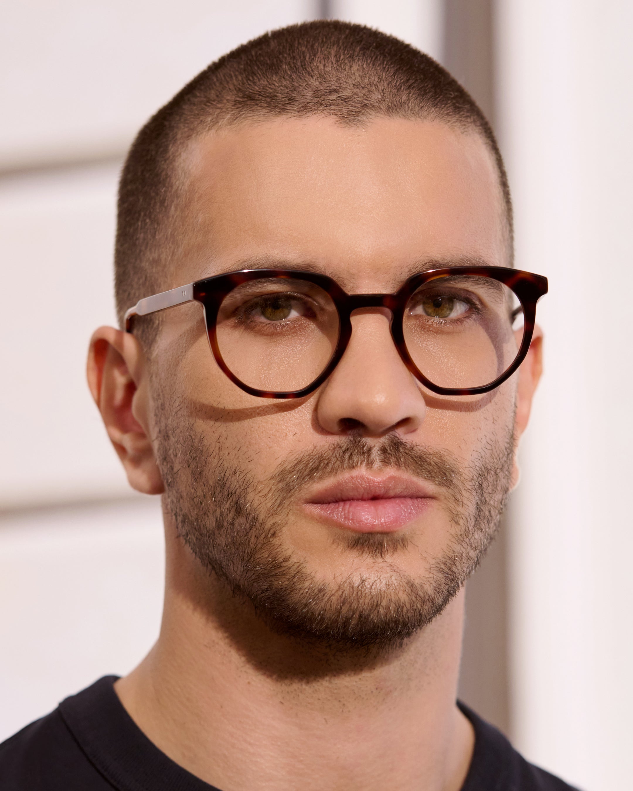 La Lennon Hexagonal Lunettes de Vue pour Hommes en Ecaille foncée