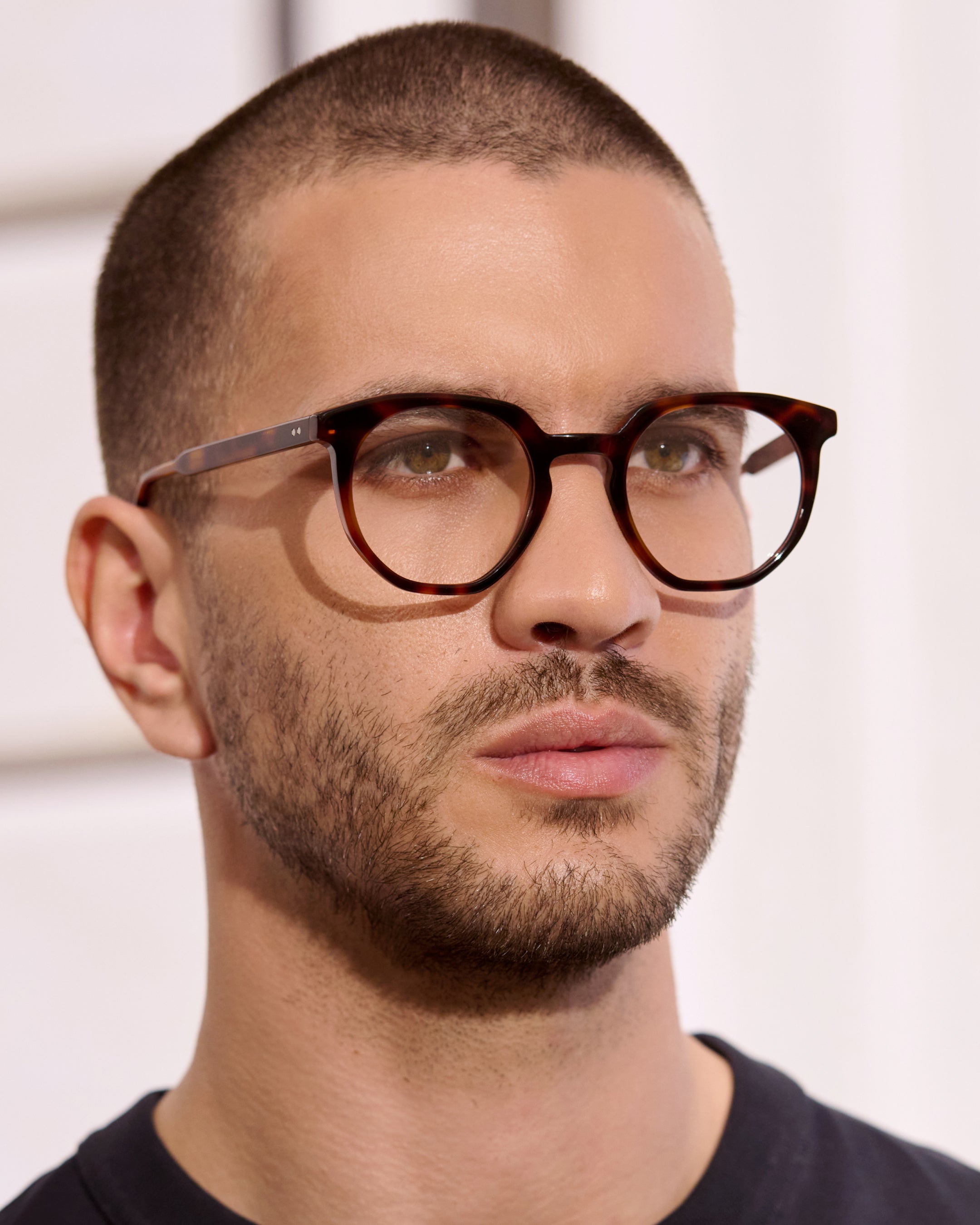 The Lennon Hexagonal Men's Eyeglasses in Dark Tortoise