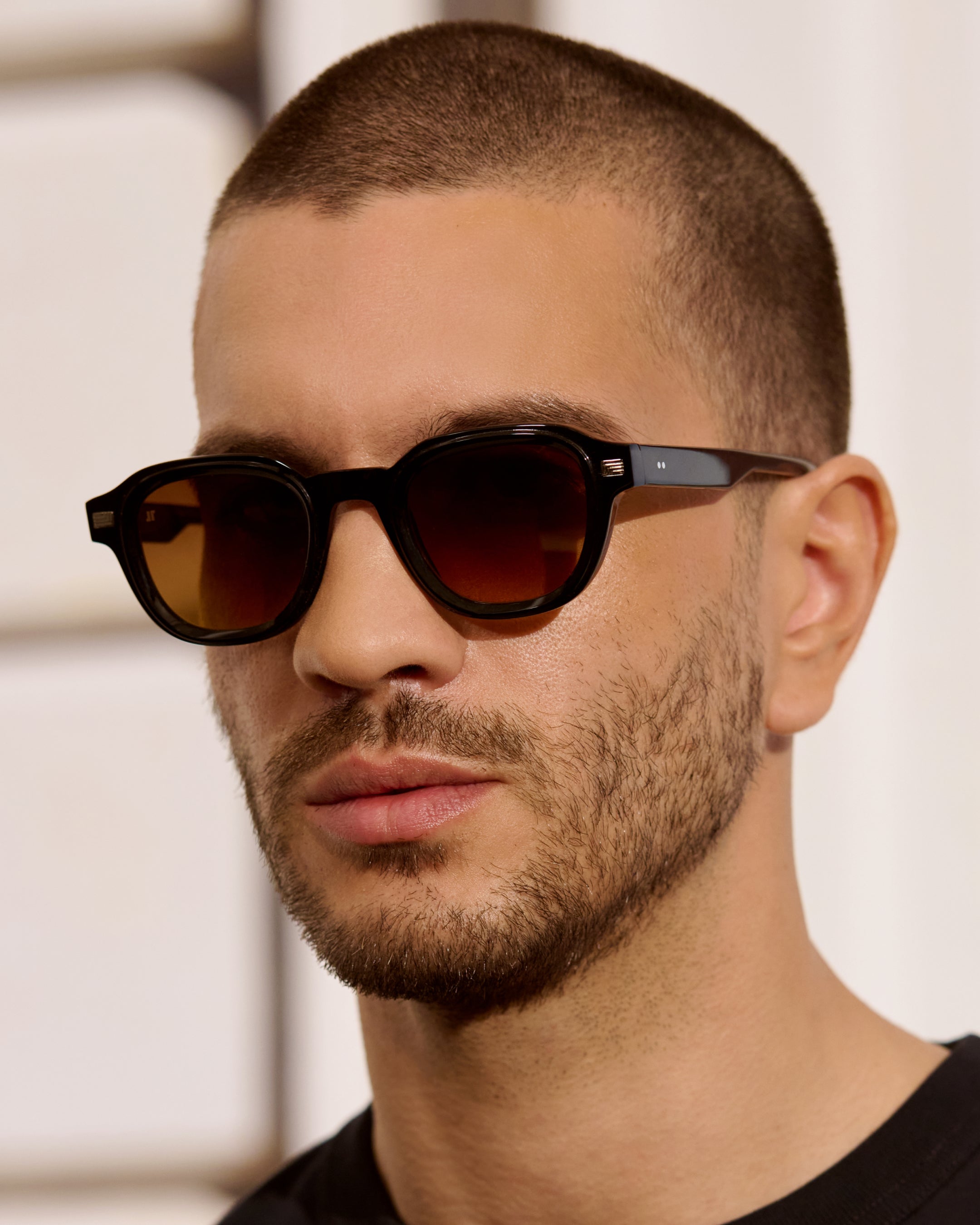 The Napoli Square Men's Sunglasses in Black