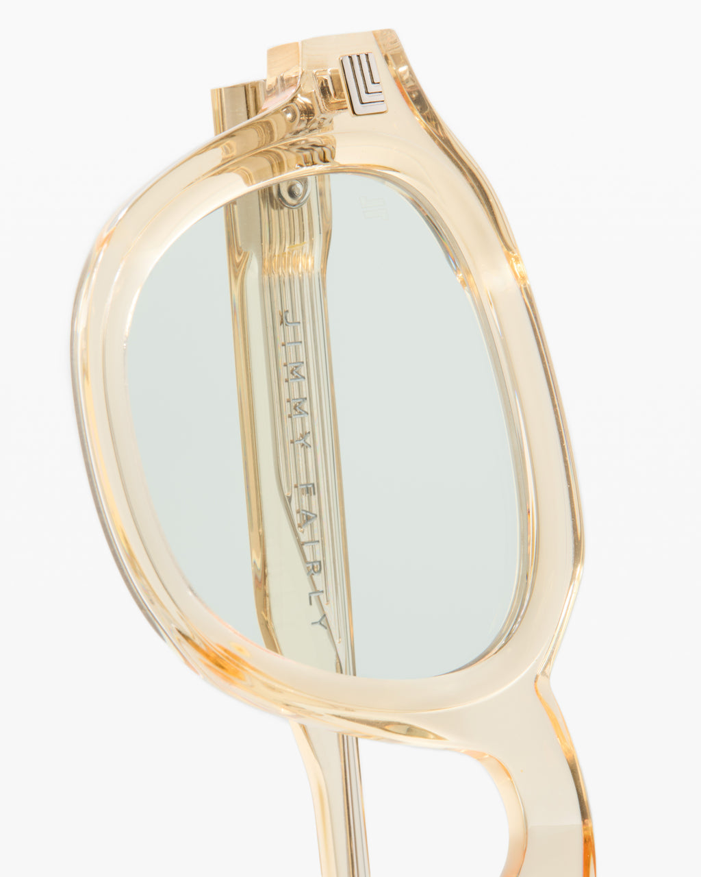 The Napoli Rechteckig Herren-Sonnenbrillen in Kristallgelb