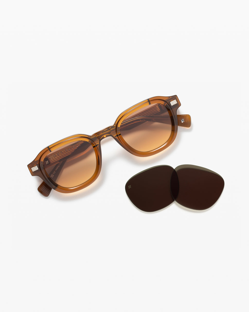 The Napoli JF Colors Square Men's Sunglasses in Brown