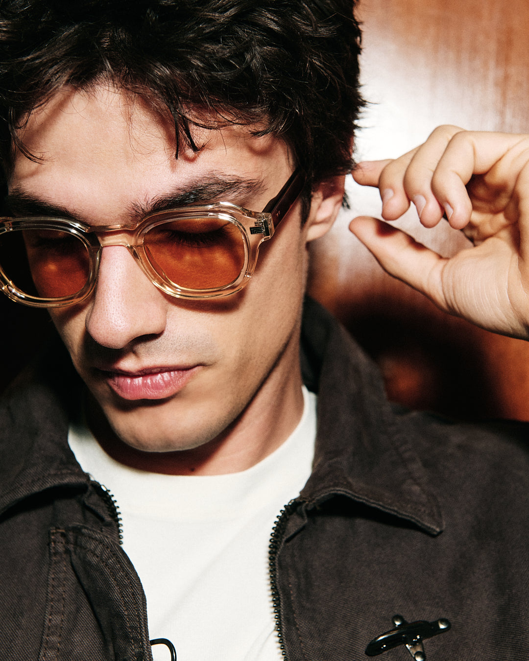 The Napoli Square Men's Sunglasses in Cream