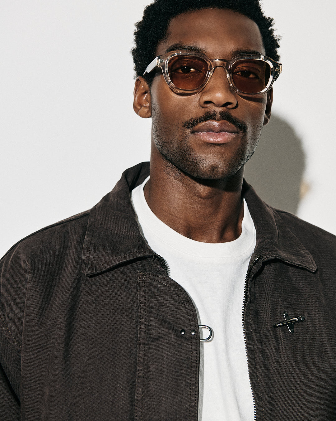 The Napoli Square Men's Sunglasses in Cream