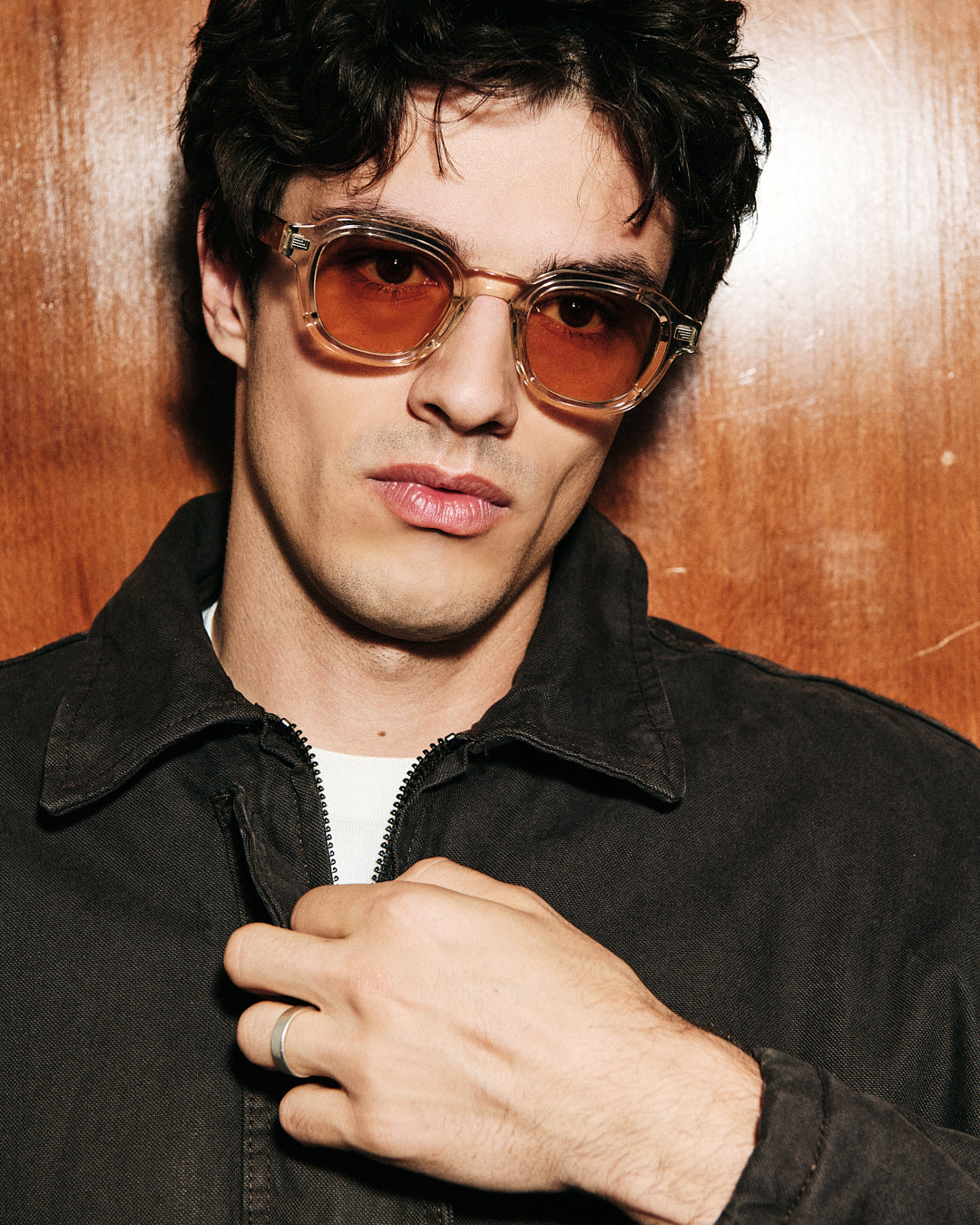 The Napoli Square Men's Sunglasses in Cream