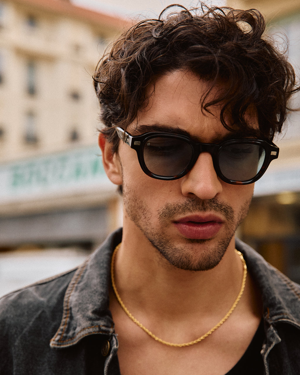The Napoli Square Men's Sunglasses in Dark Tortoise