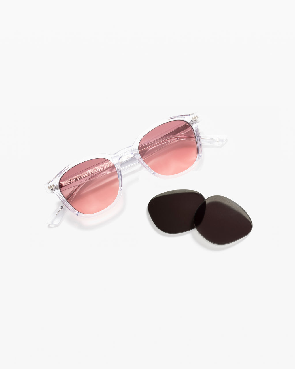 The Adrian Rectangular Men's Sunglasses in Transparent