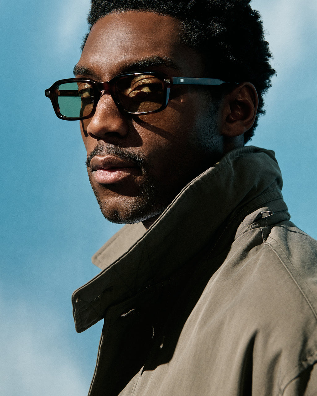 The Idro JF Colors Rechteckig Herren-Sonnenbrillen in Dark Tortoise