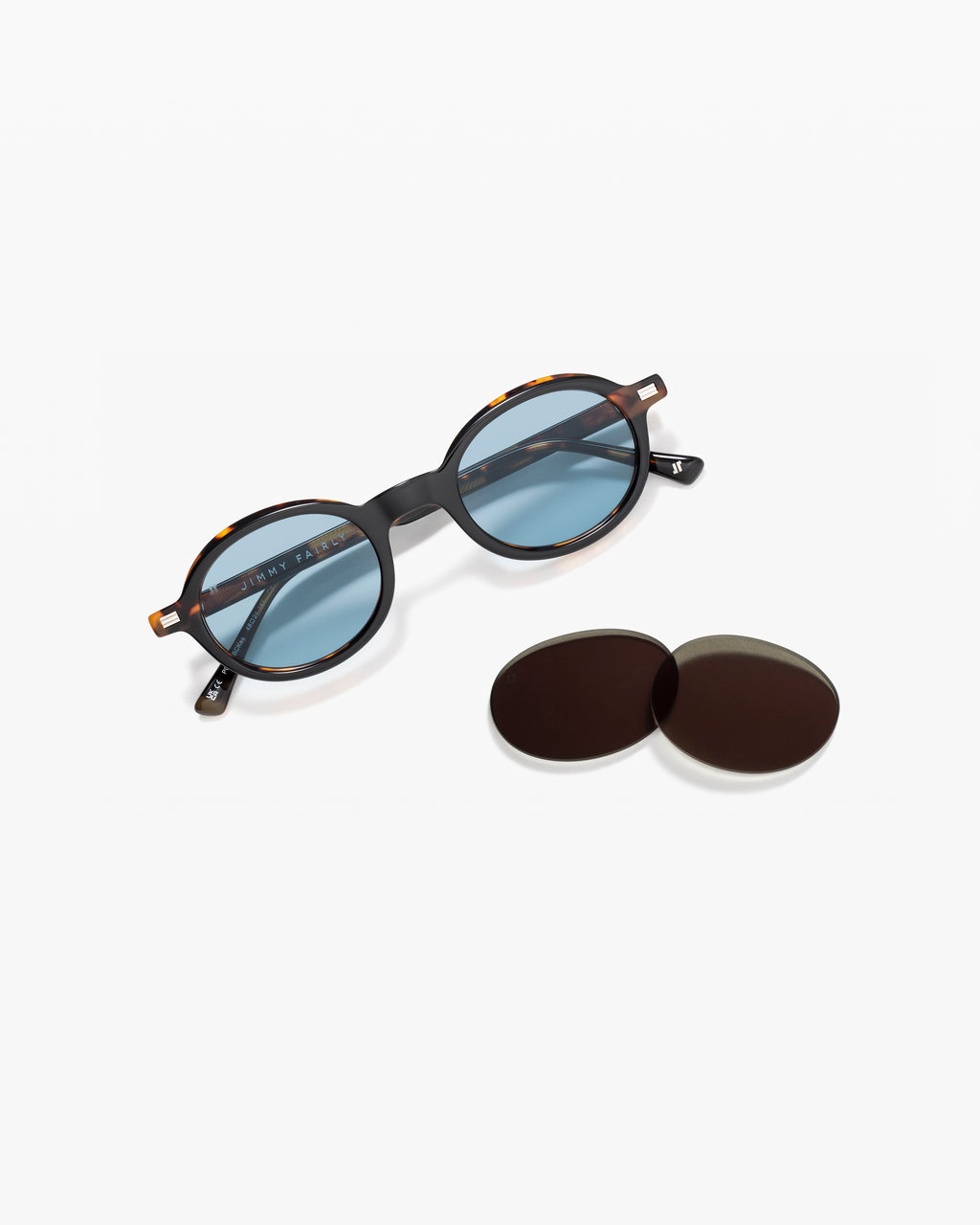 The Alvie JF Colors Oval Herren-Sonnenbrillen in Schwarz und Blau