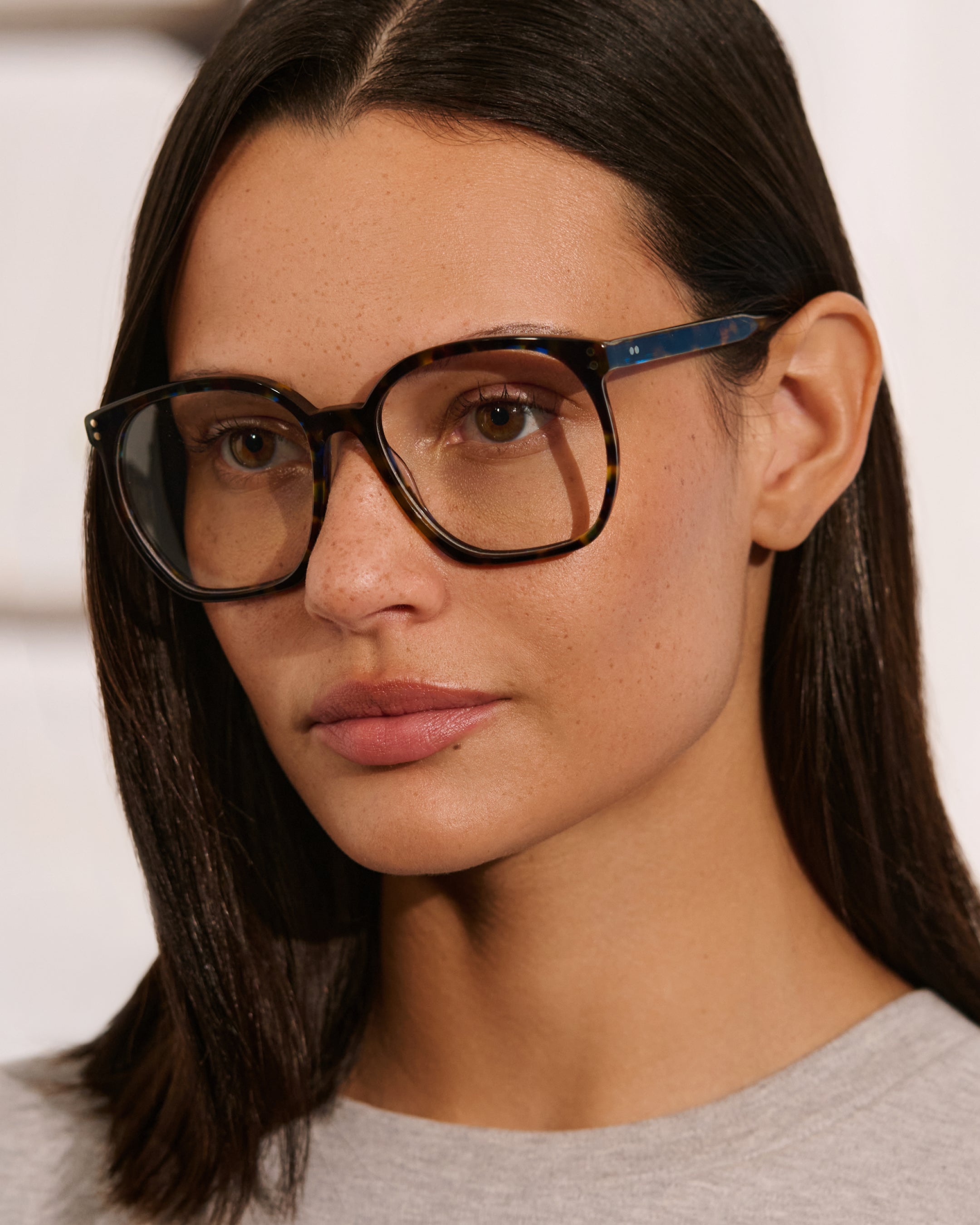 The Neta S Round Women's Eyeglasses in Blue Tortoise