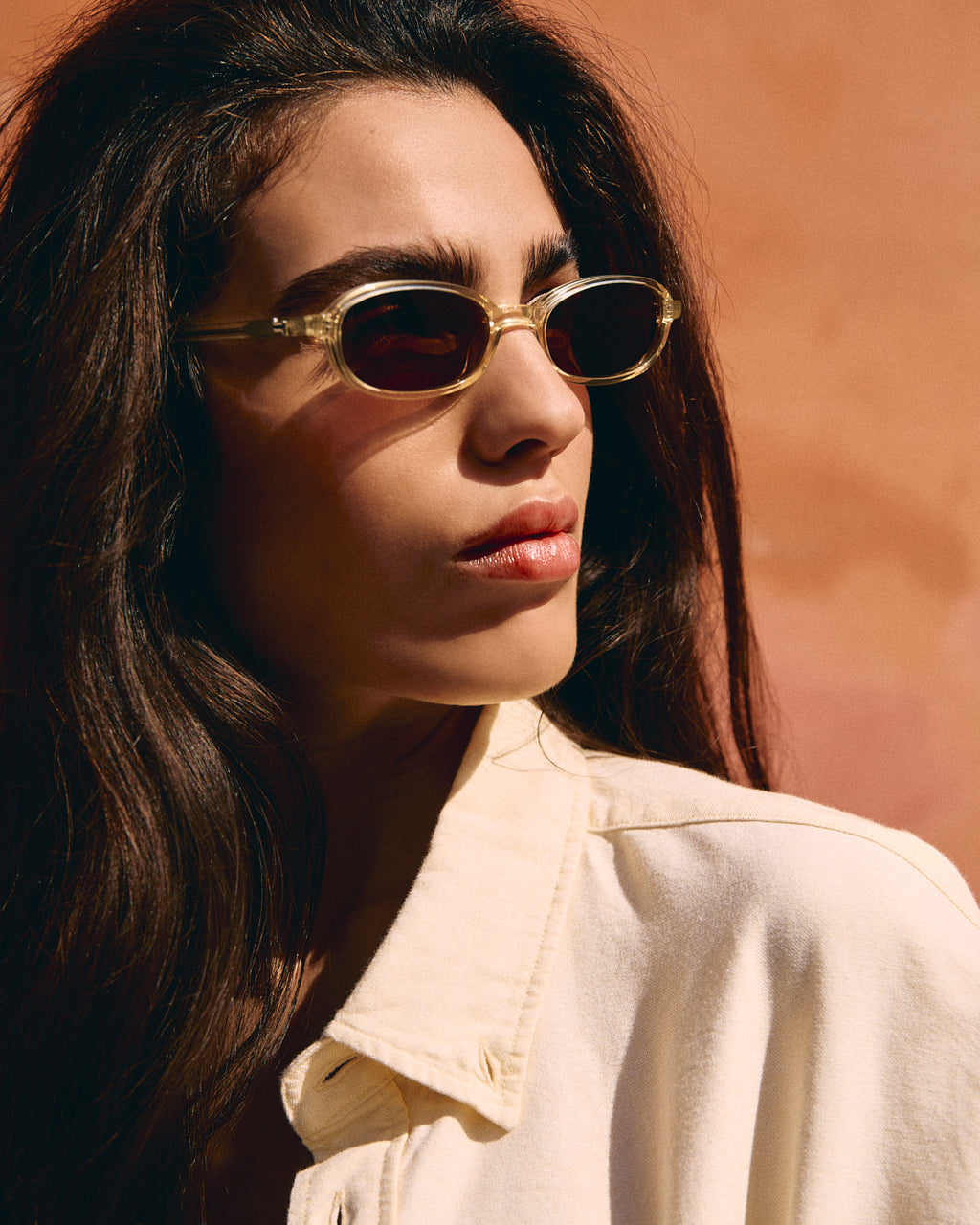 The Emmy Oval Women's Sunglasses in Crystal yellow