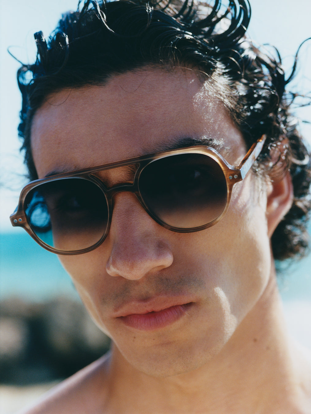 The Lars Aviator Men's Sunglasses in Brown