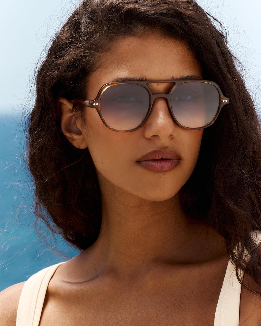 La Lars Aviateur Lunettes de Soleil pour homme in Brun