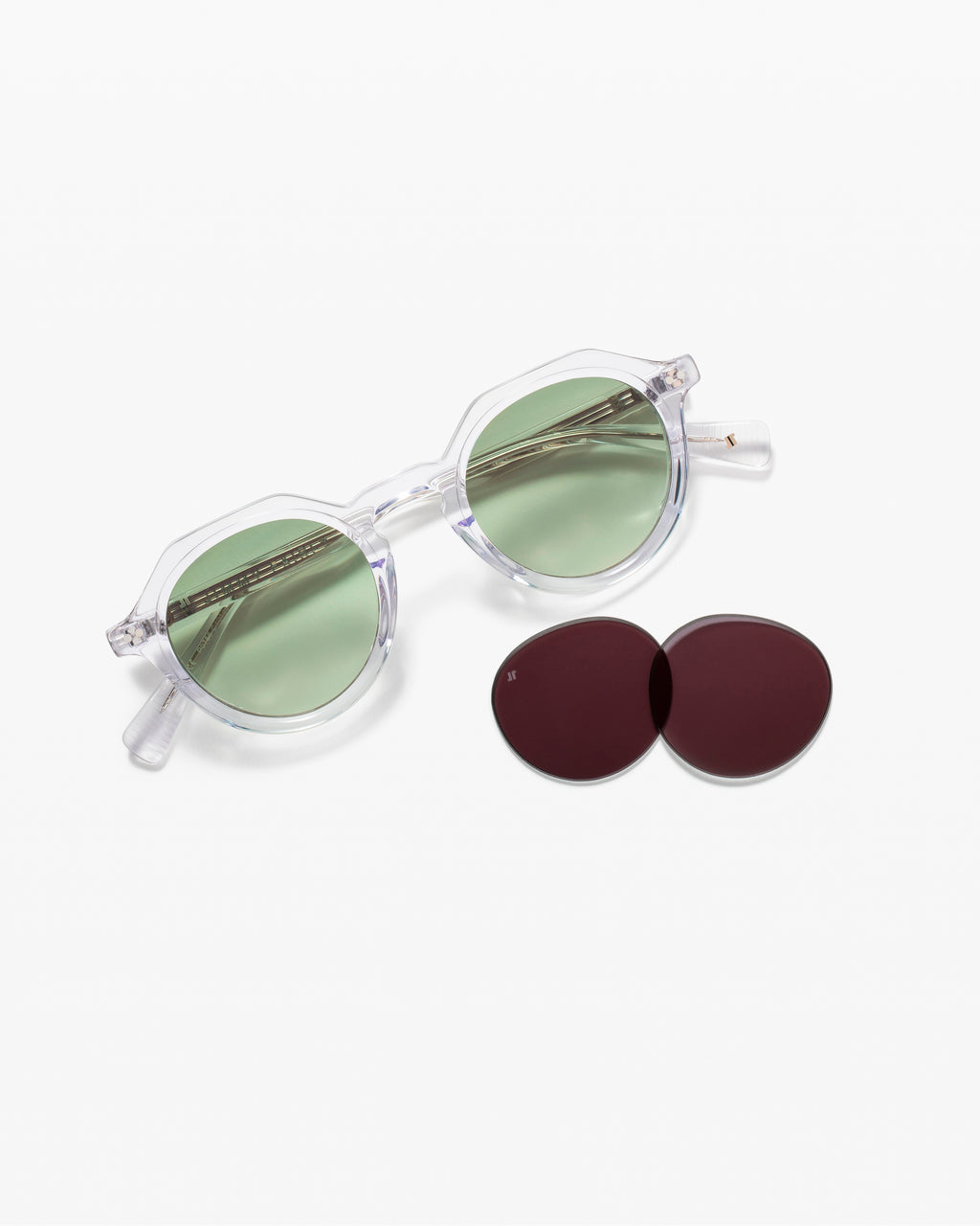 The Santino Rund Herren-Sonnenbrillen in Transparent