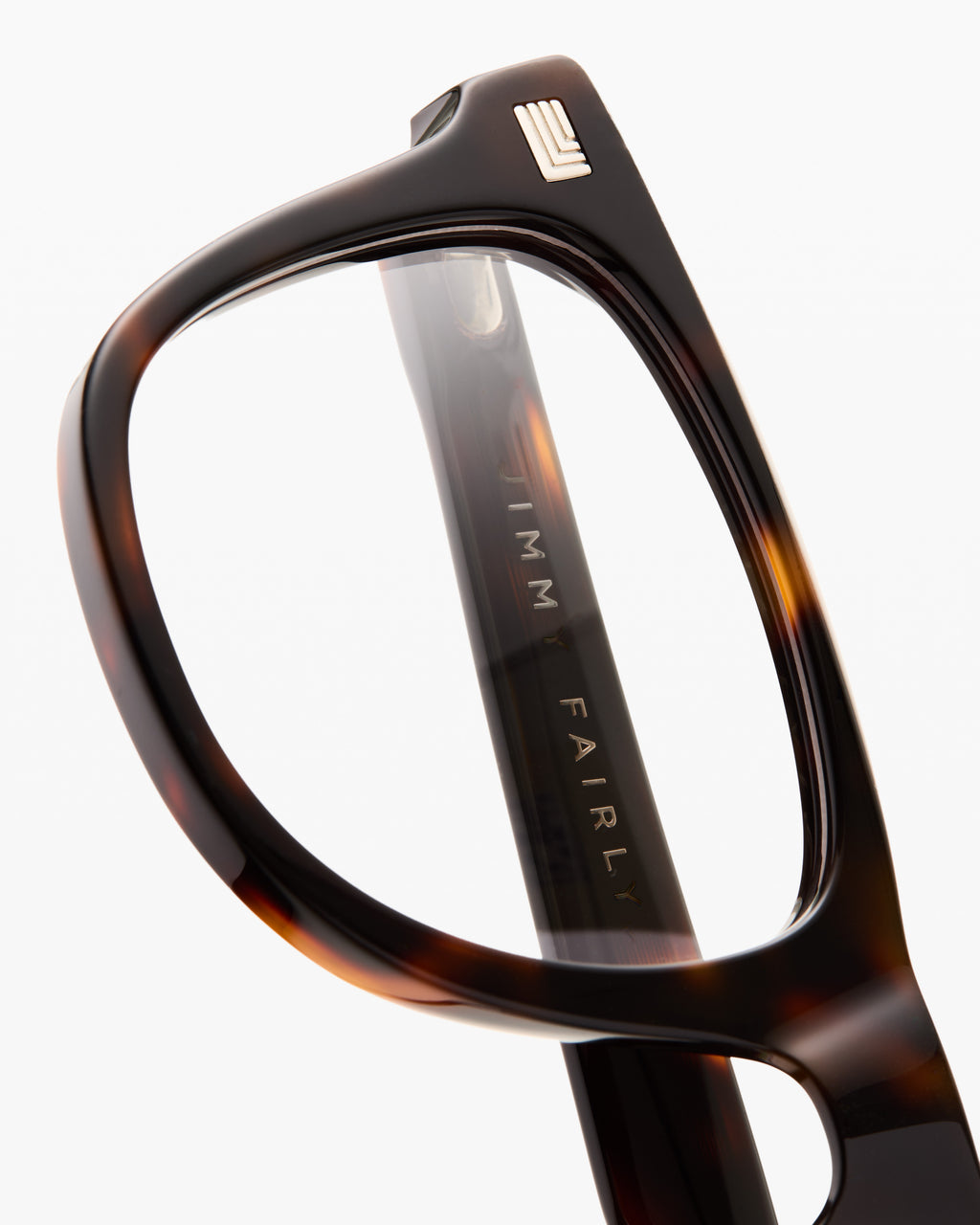 The Cassio Rechteckig Herrenbrillen in Dark Tortoise