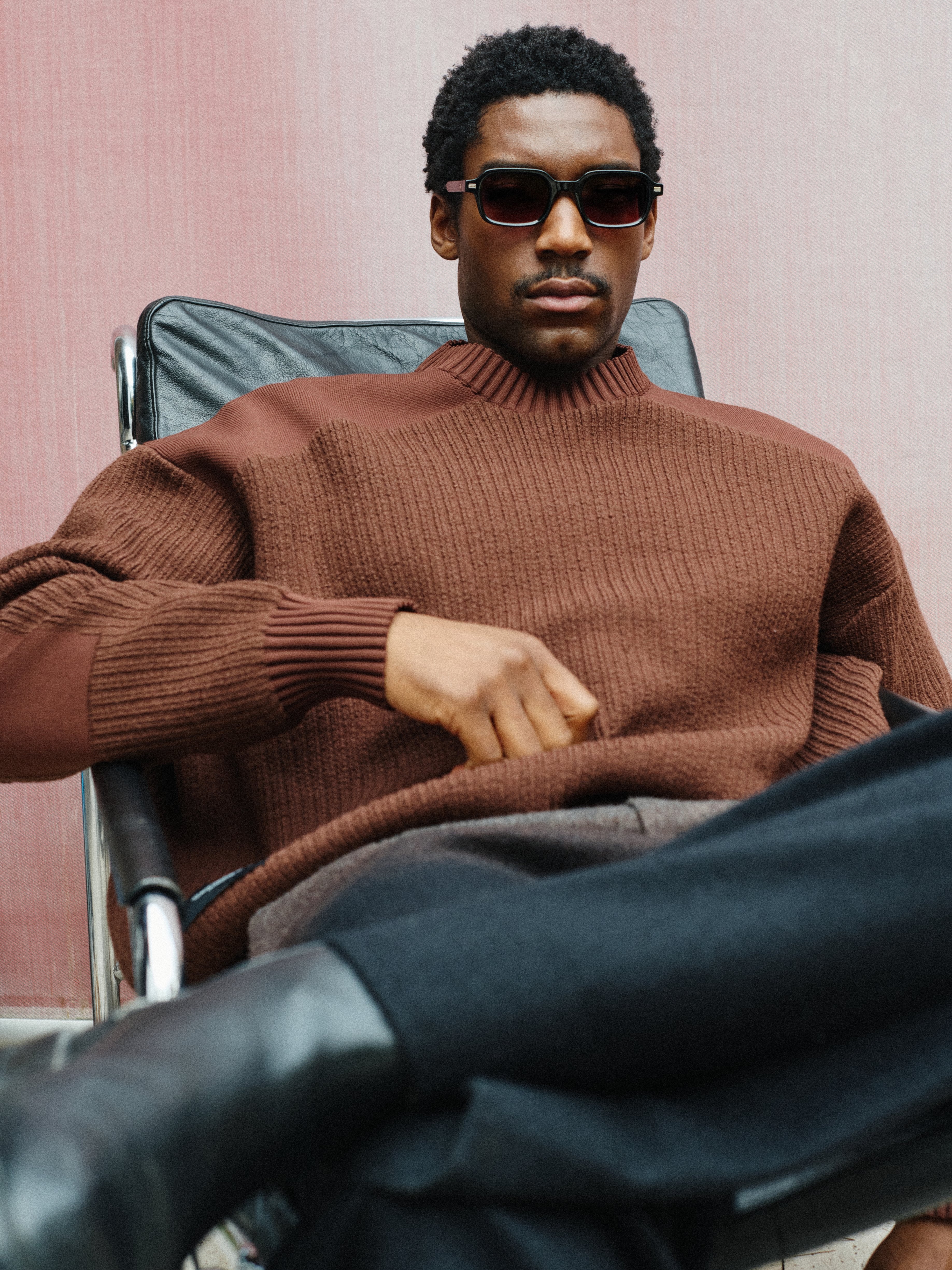 The Brooke Rectangular Men's Sunglasses in Black