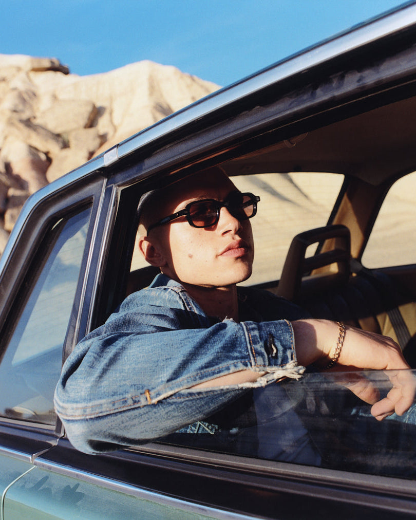 The Brooke Rectangular Men's Sunglasses in Black