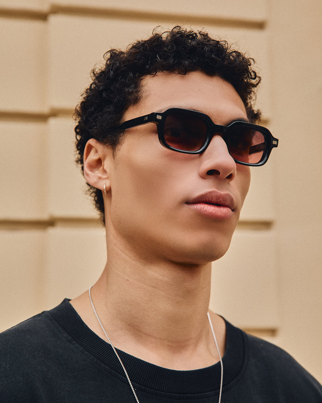 The Brooke Rectangular Men's Sunglasses in Black
