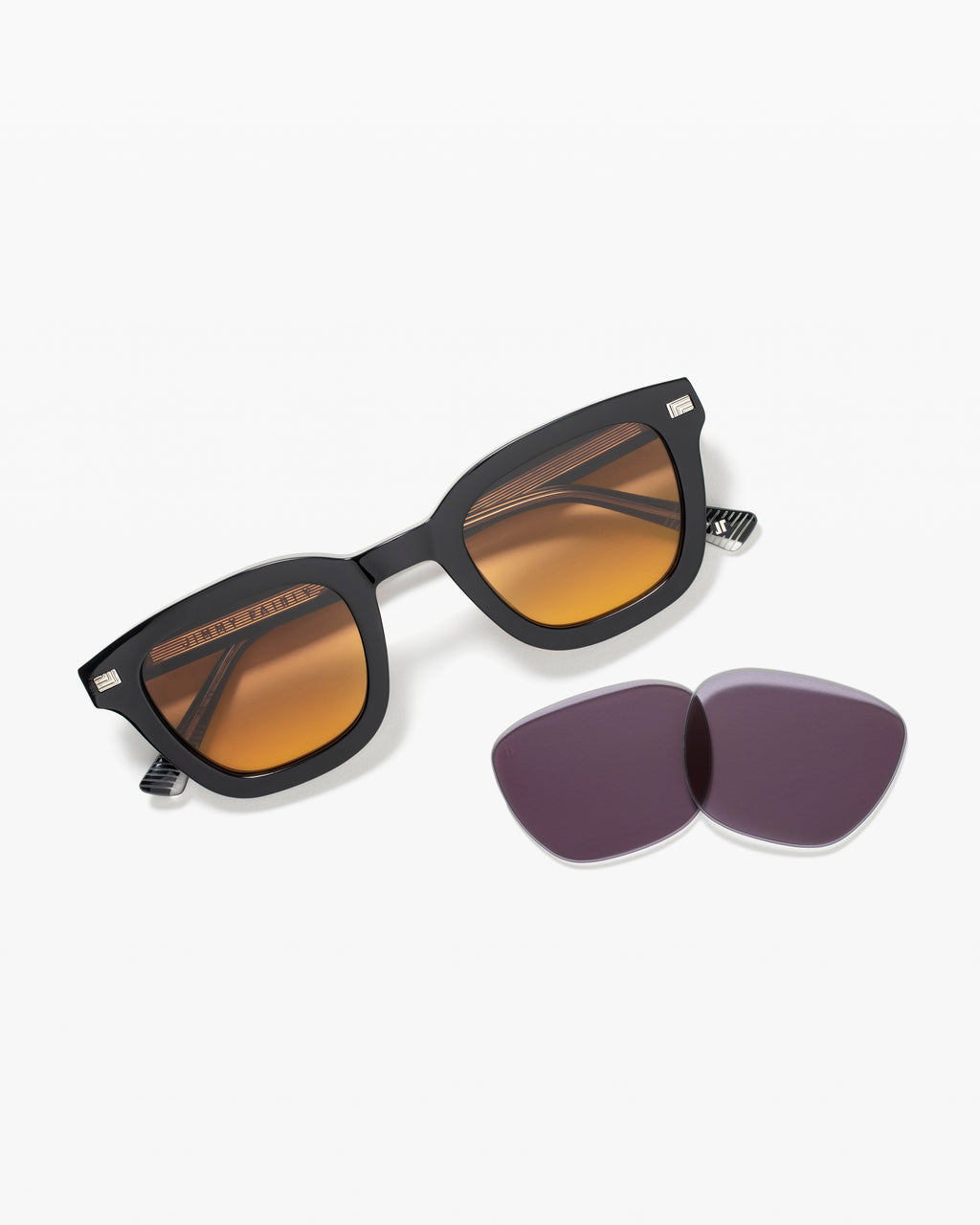 The Soni JF Colors Square Men's Sunglasses in Black