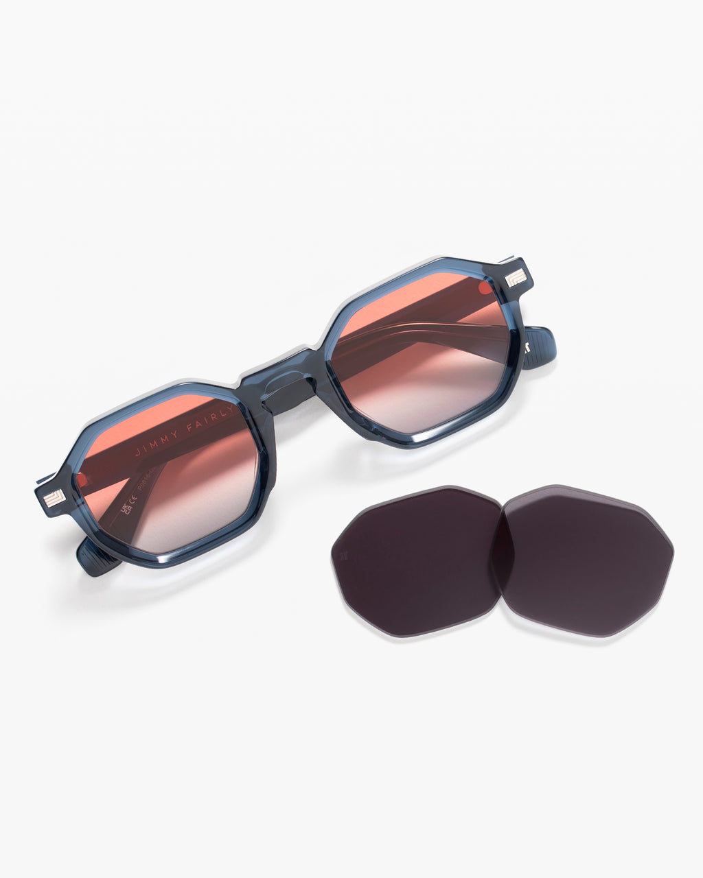 La Eloi JF Colors Hexagonal Lunettes de Soleil pour femme in Bleu