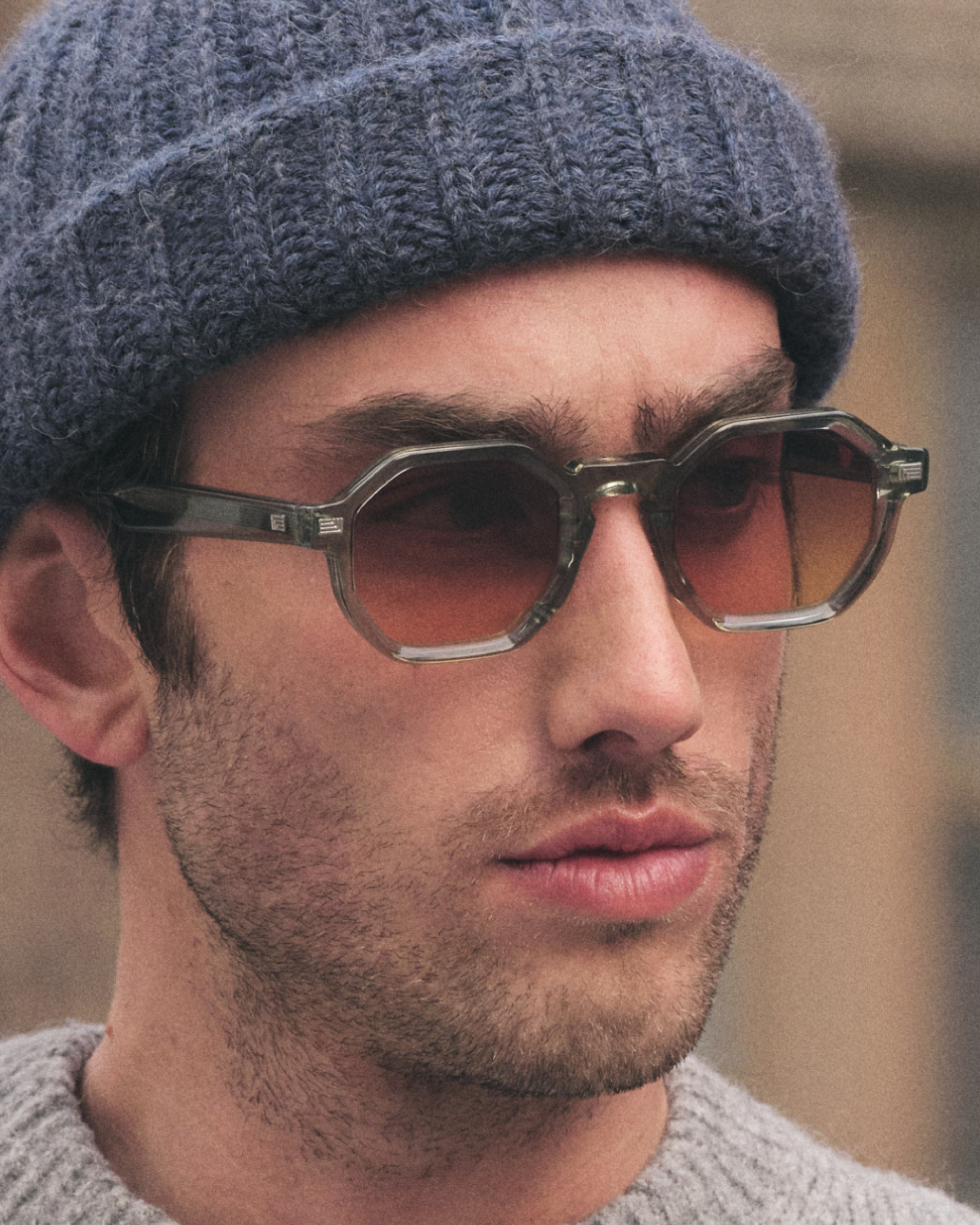 The Eloi JF Colors Square Men's Sunglasses in Green