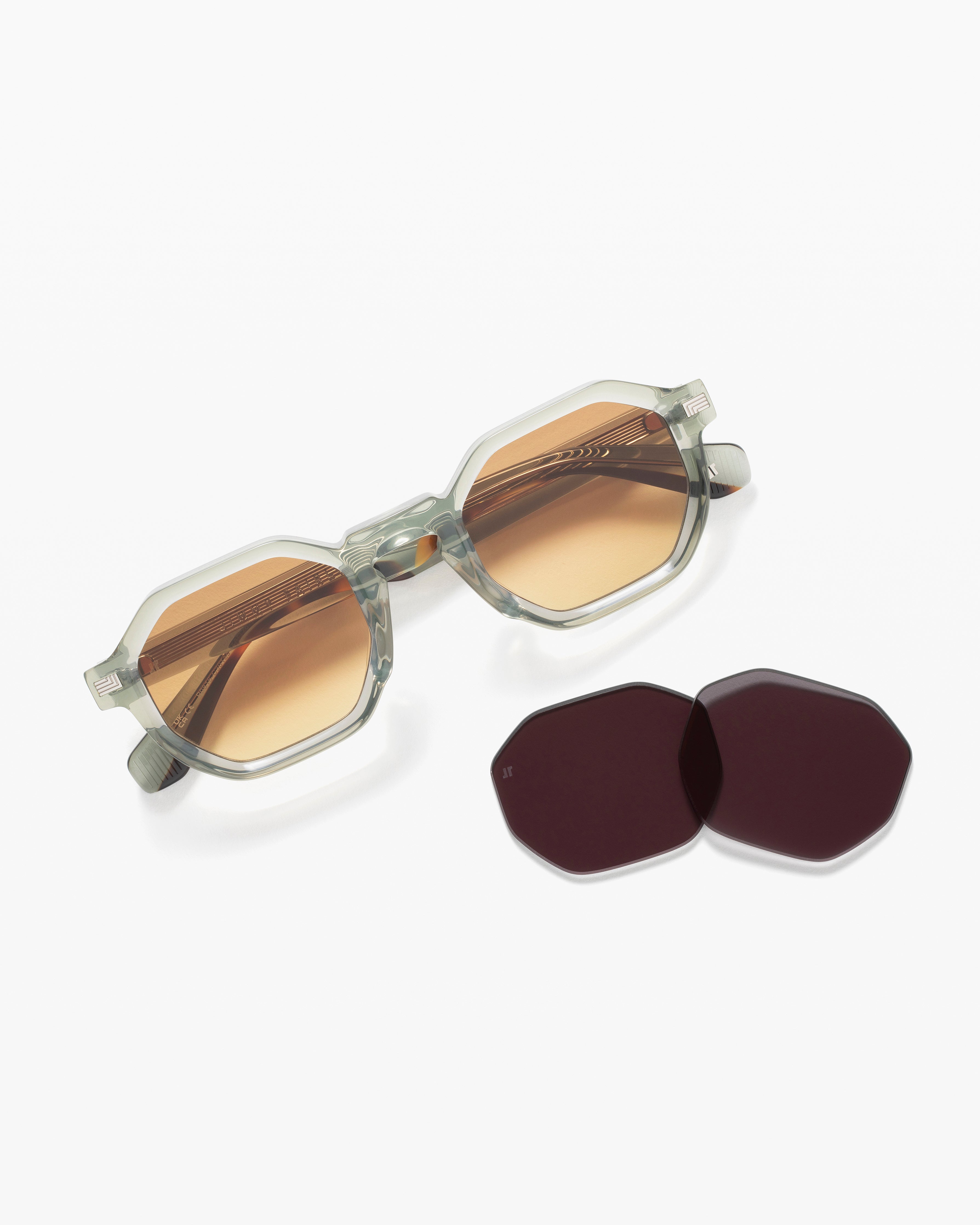 The Eloi JF Colors Square Men's Sunglasses in Green