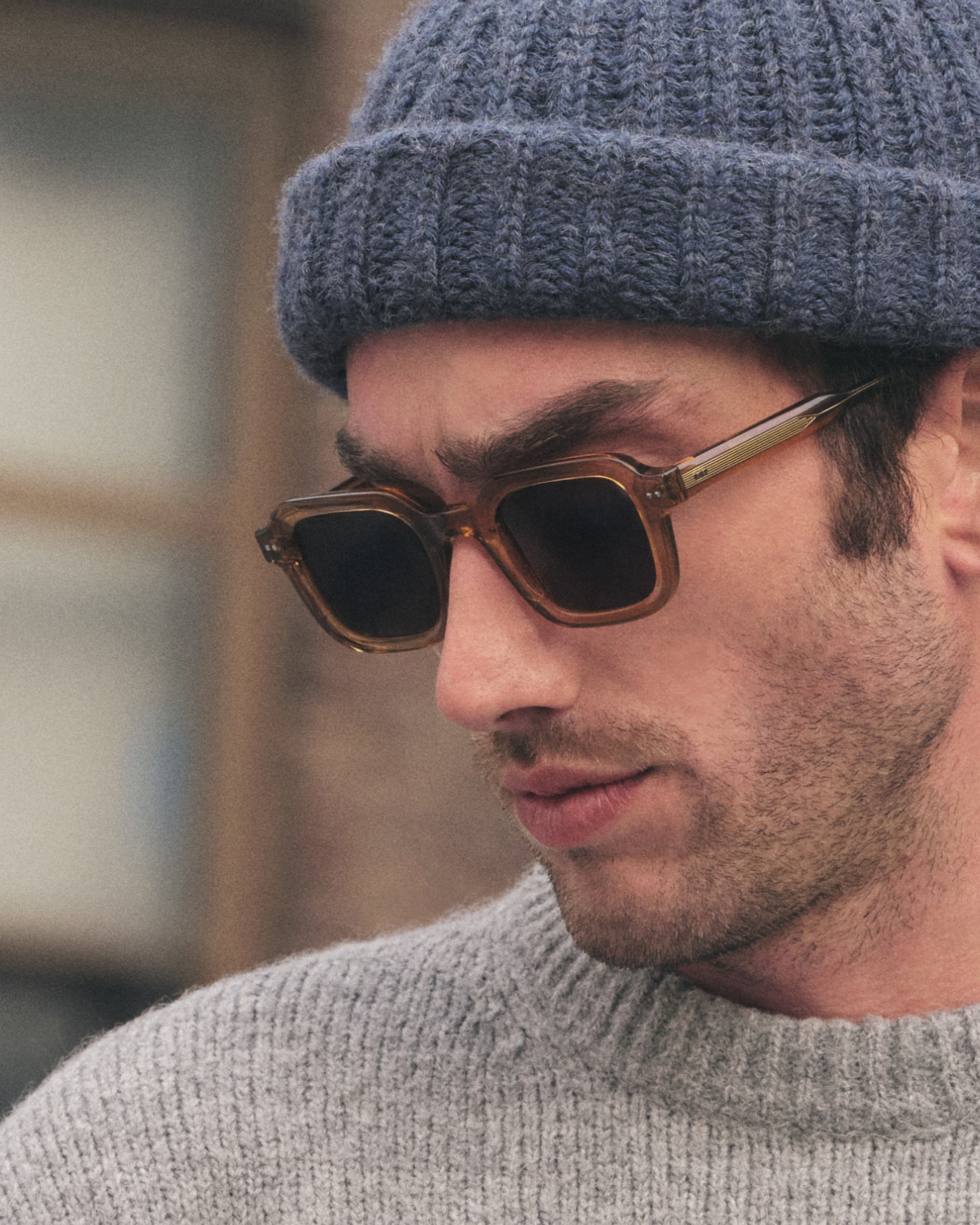 The Etty Square Men's Sunglasses in Yellow