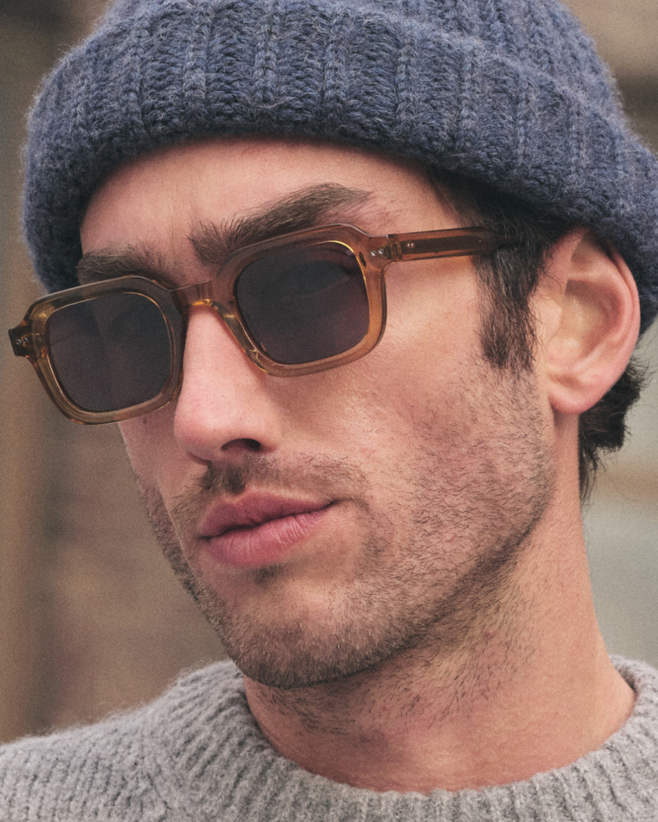 The Etty Square Men's Sunglasses in Yellow