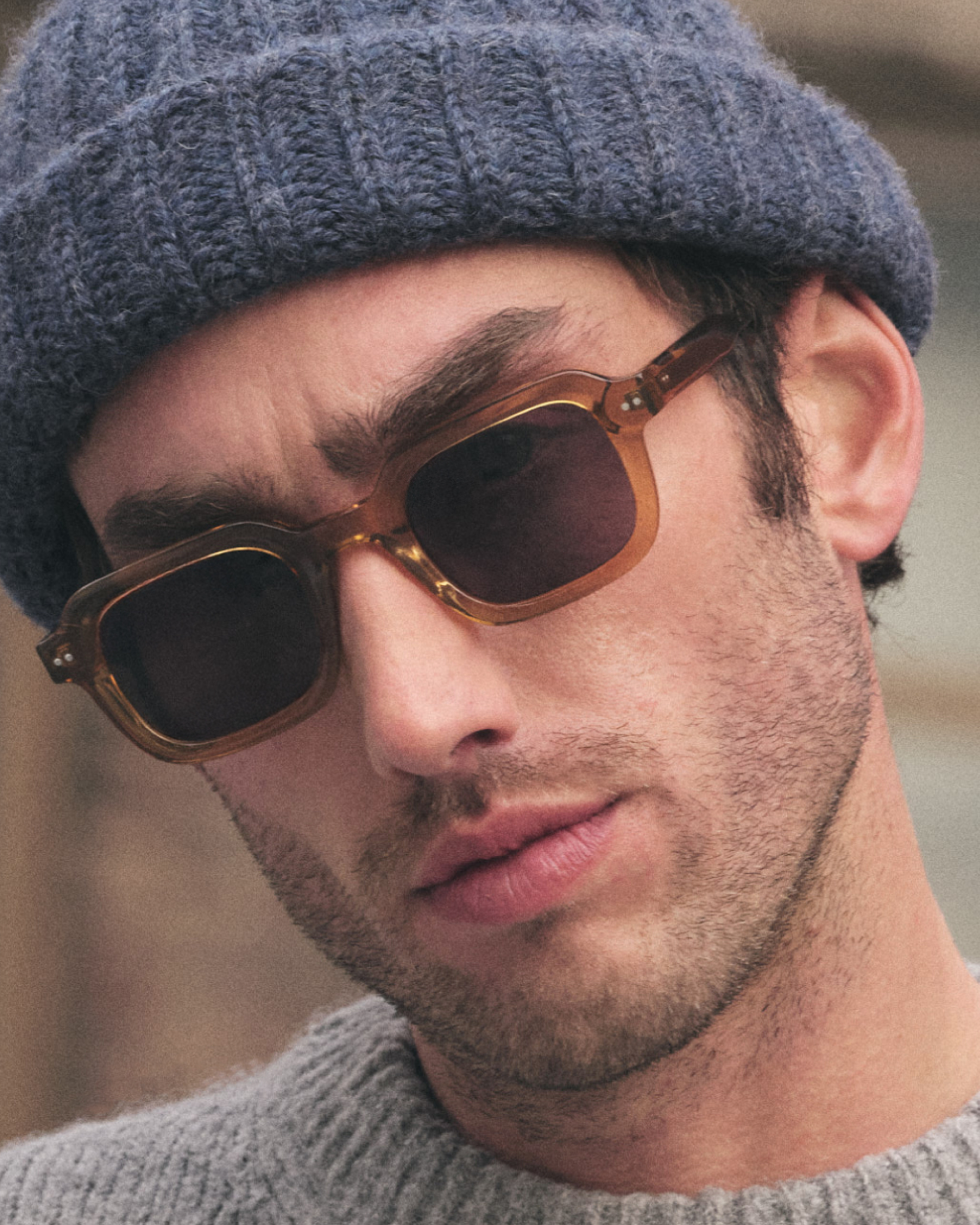 The Etty Square Men's Sunglasses in Yellow