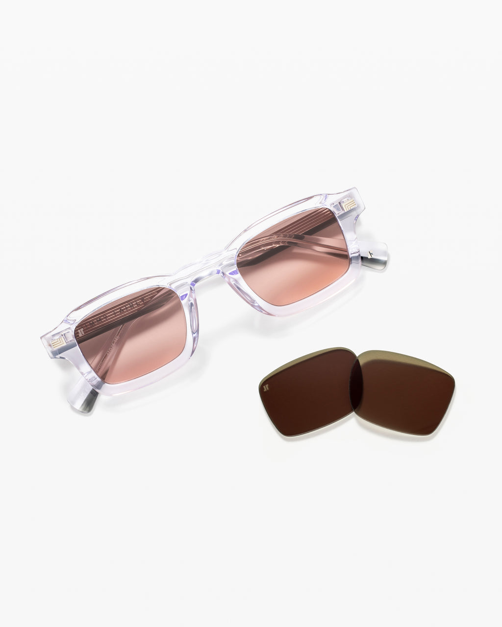 The Sander JF Colors Rechteckig Herren-Sonnenbrillen in Transparent