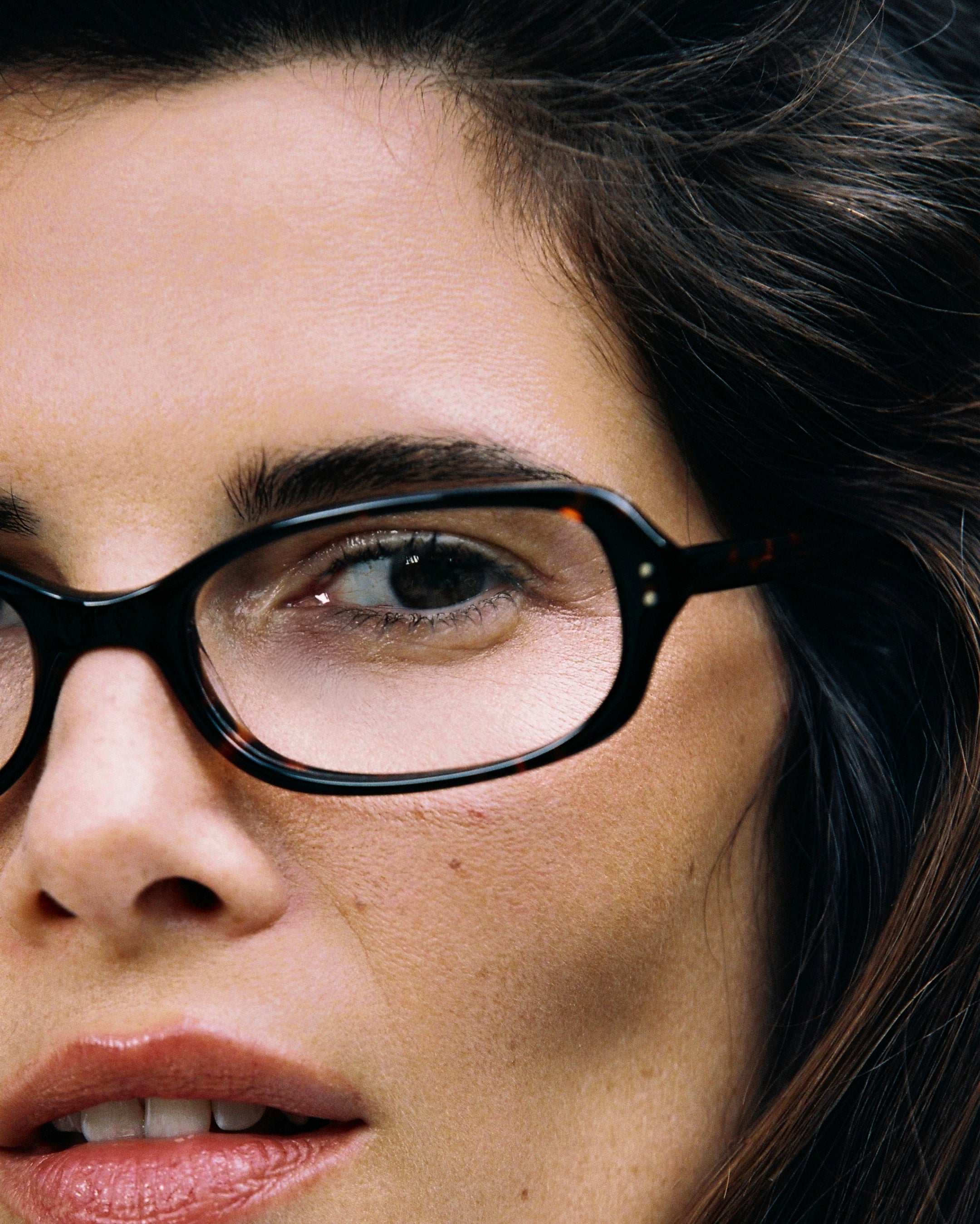 The Apolline Rectangular Women's Eyeglasses in Dark Tortoise