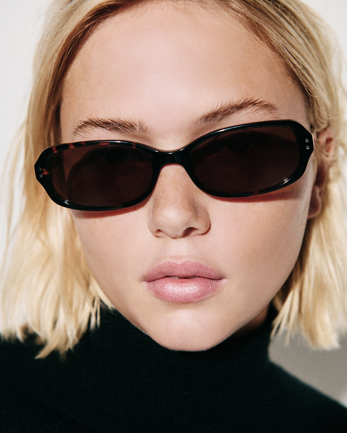 The Appoline Rectangular Women's Sunglasses in Dark Tortoise