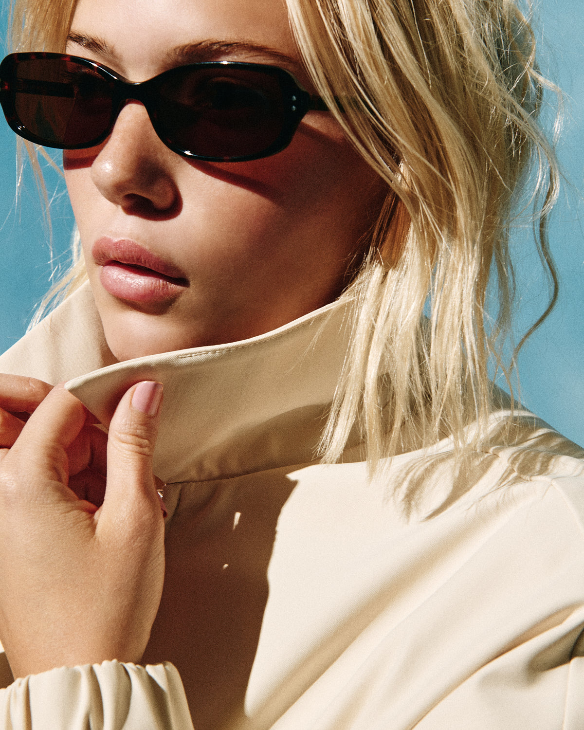 The Appoline Rectangular Women's Sunglasses in Dark Tortoise