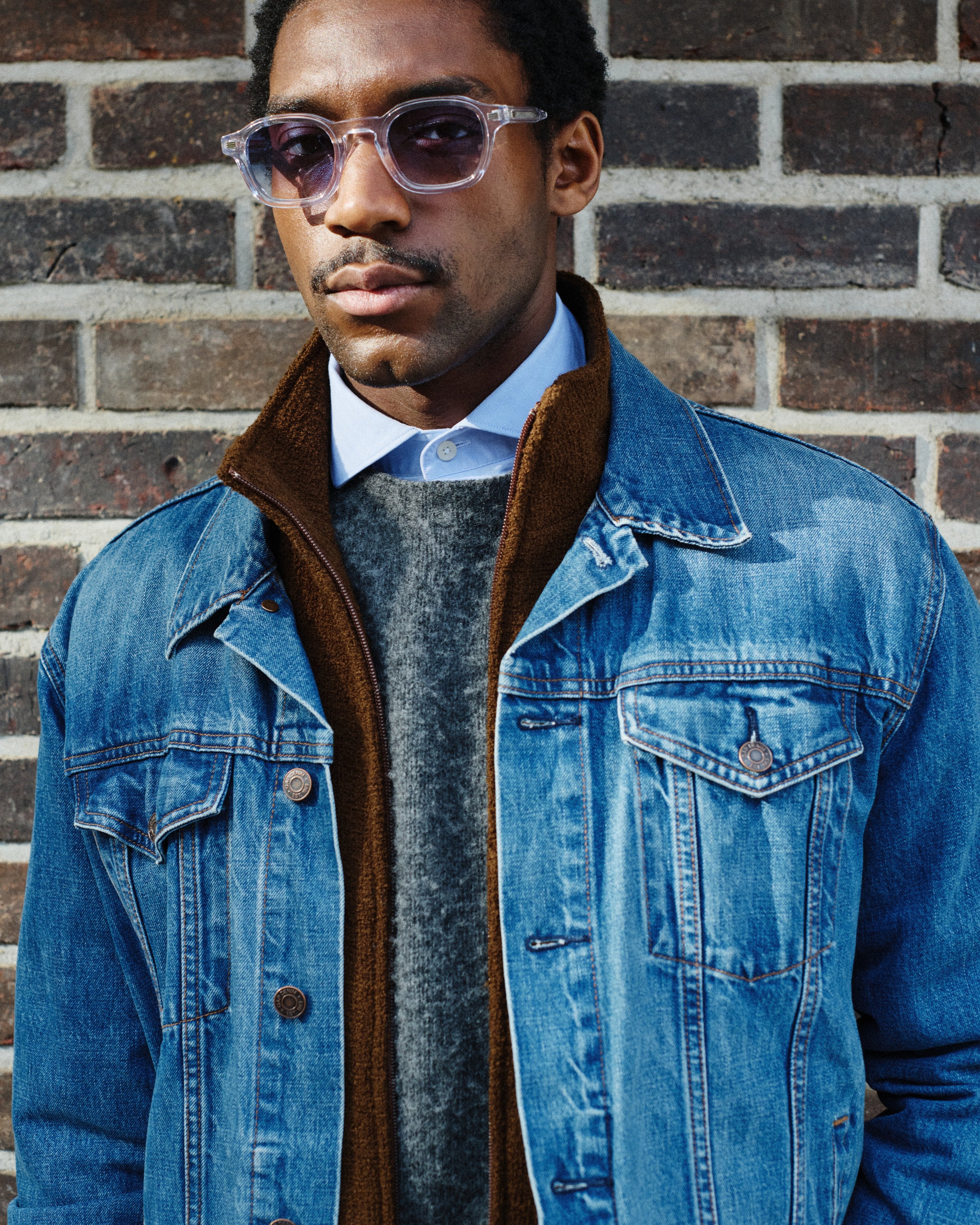 The Yoko JF Colors Square Men's Sunglasses in Transparent