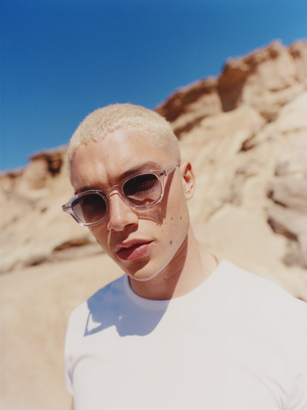 The Yoko JF Colors Square Men's Sunglasses in Transparent