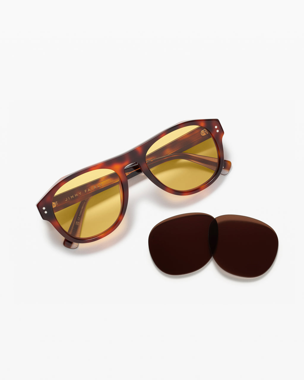 The Lior JF Colors Aviator Herren-Sonnenbrillen in Dark Tortoise