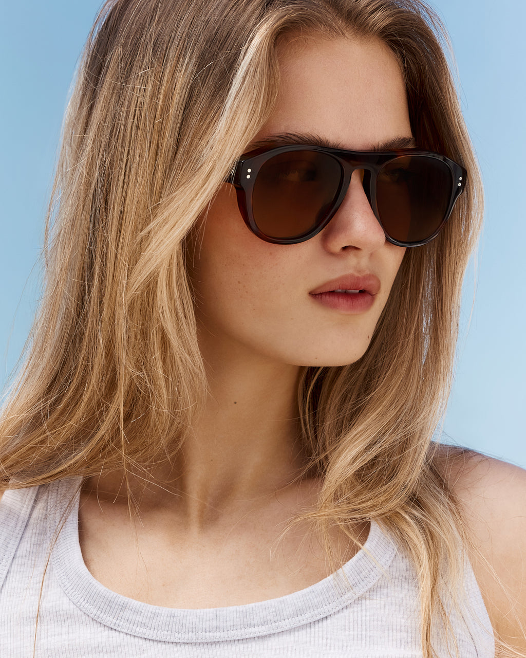 La Lior JF Colors Aviateur Lunettes de Soleil pour homme in Ecaille foncée