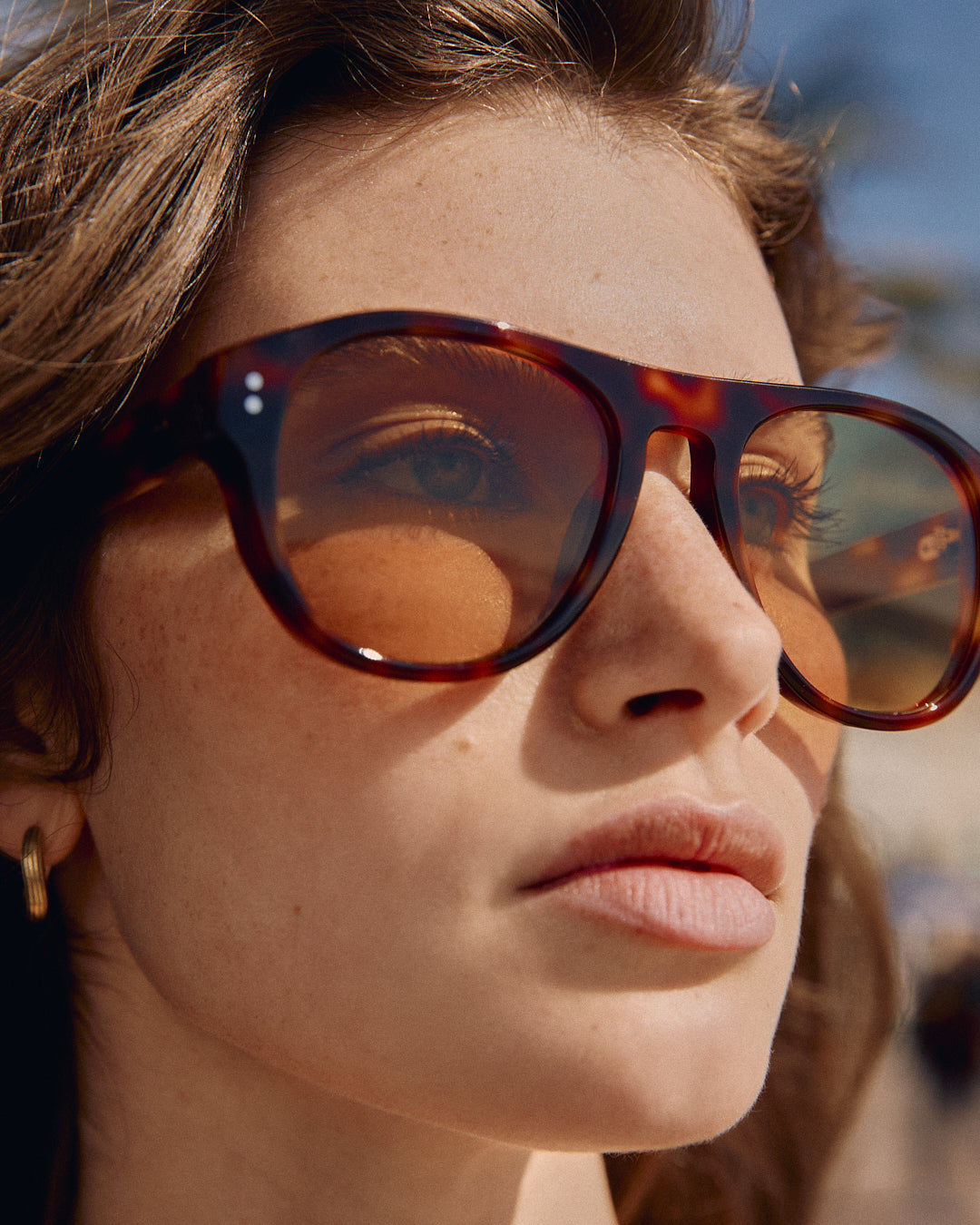 The Lior JF Colors Aviator Men's Sunglasses in Dark Tortoise