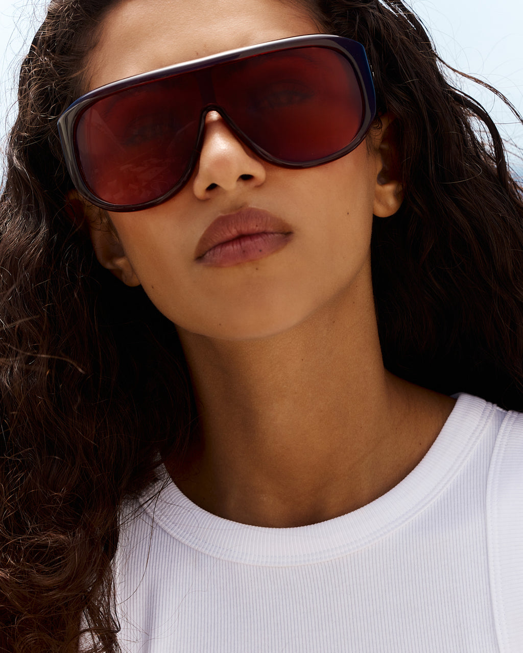 La Luz Aviateur Lunettes de Soleil pour femme in Rouge
