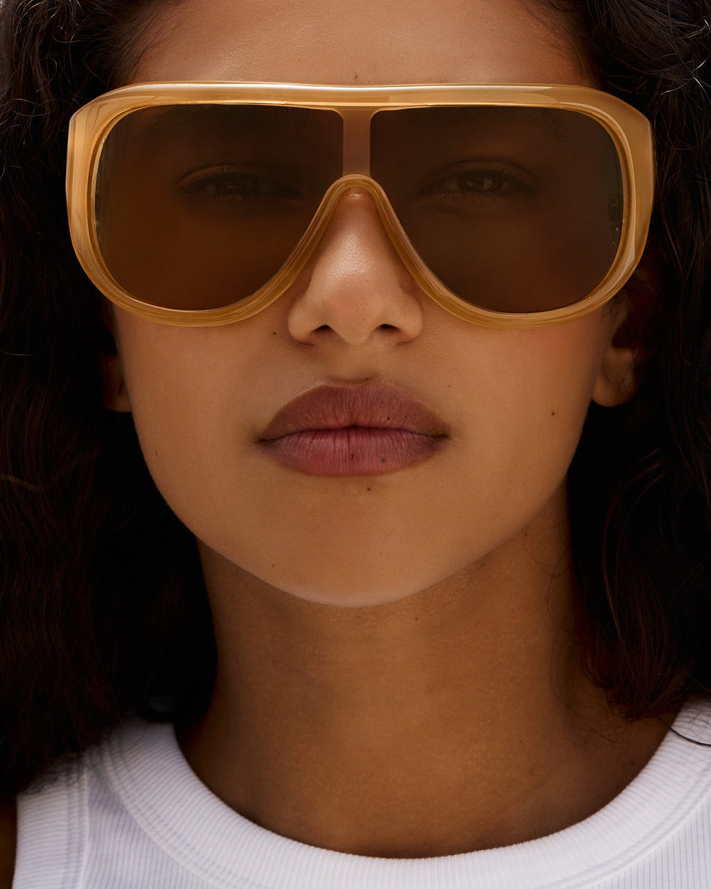 La Luz Aviateur Lunettes de Soleil pour femme in Jaune