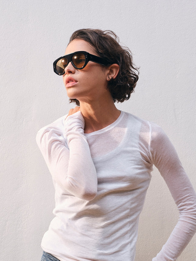 La Halo Aviateur Lunettes de Soleil pour femme in Noir