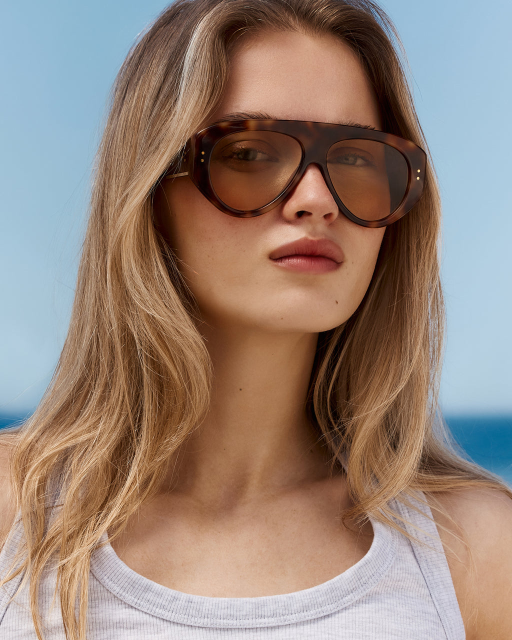 The Halo Aviator Women's Sunglasses in Dark Tortoise