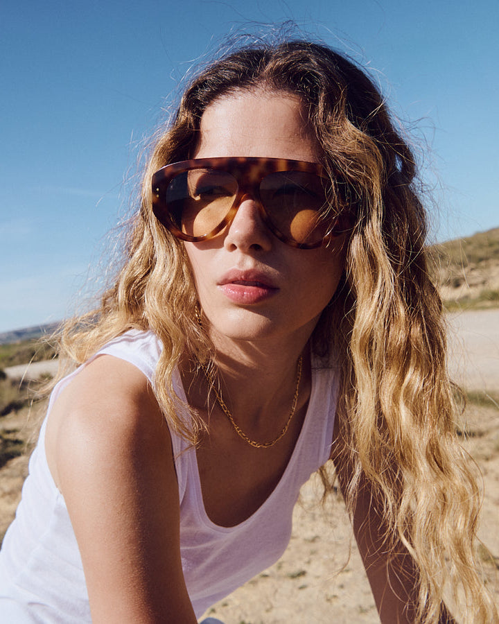 The Halo Aviator Women's Sunglasses in Dark Tortoise