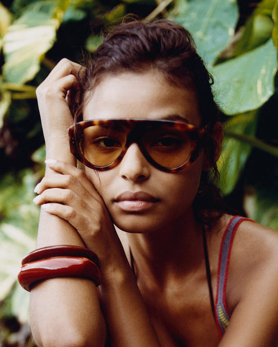 La Halo Aviateur Lunettes de Soleil pour femme in Ecaille foncée
