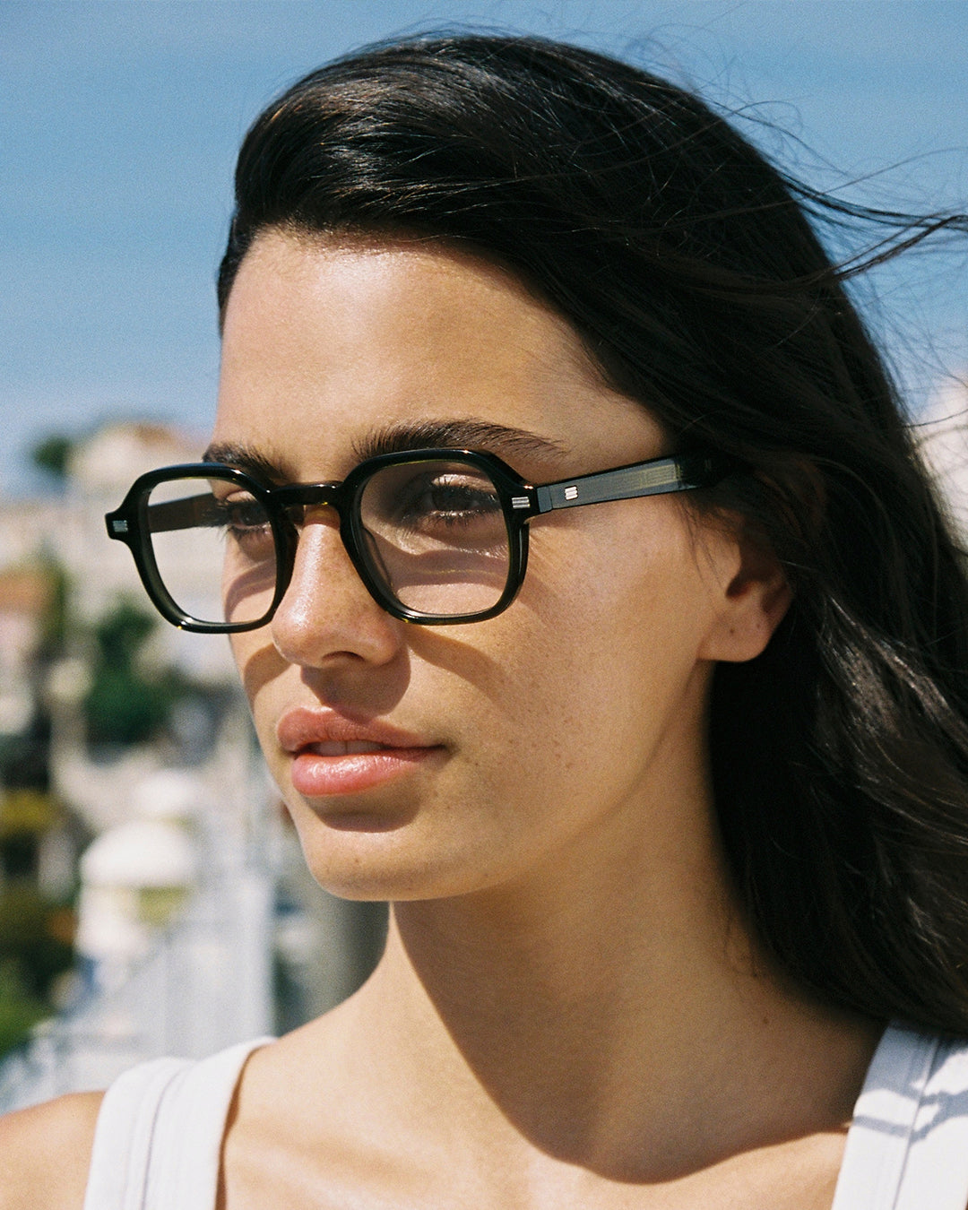 La Ezra Rectangulaire Lunettes de Vue pour homme in Vert