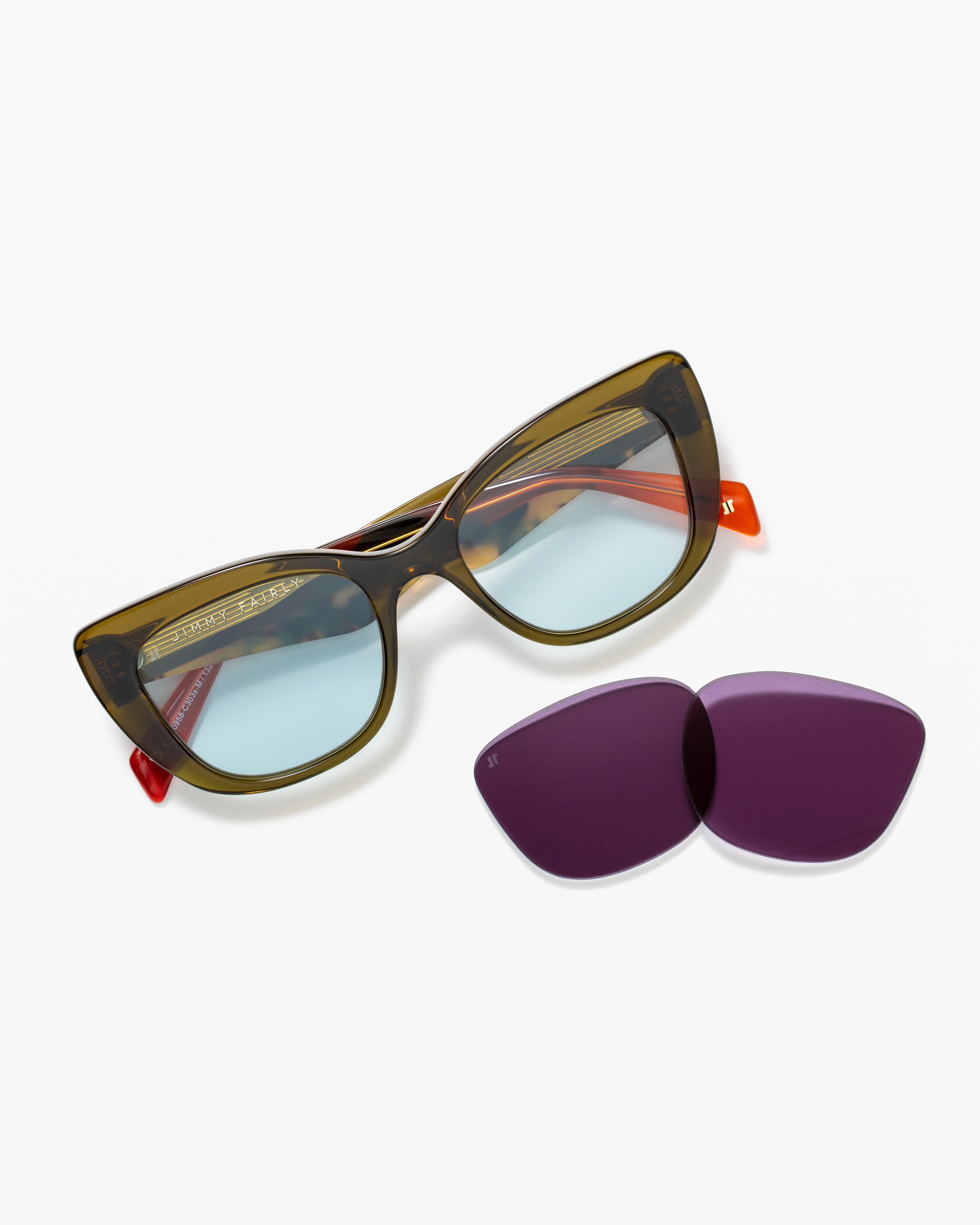 The Elo JF Colors Butterfly Women's Sunglasses in Green